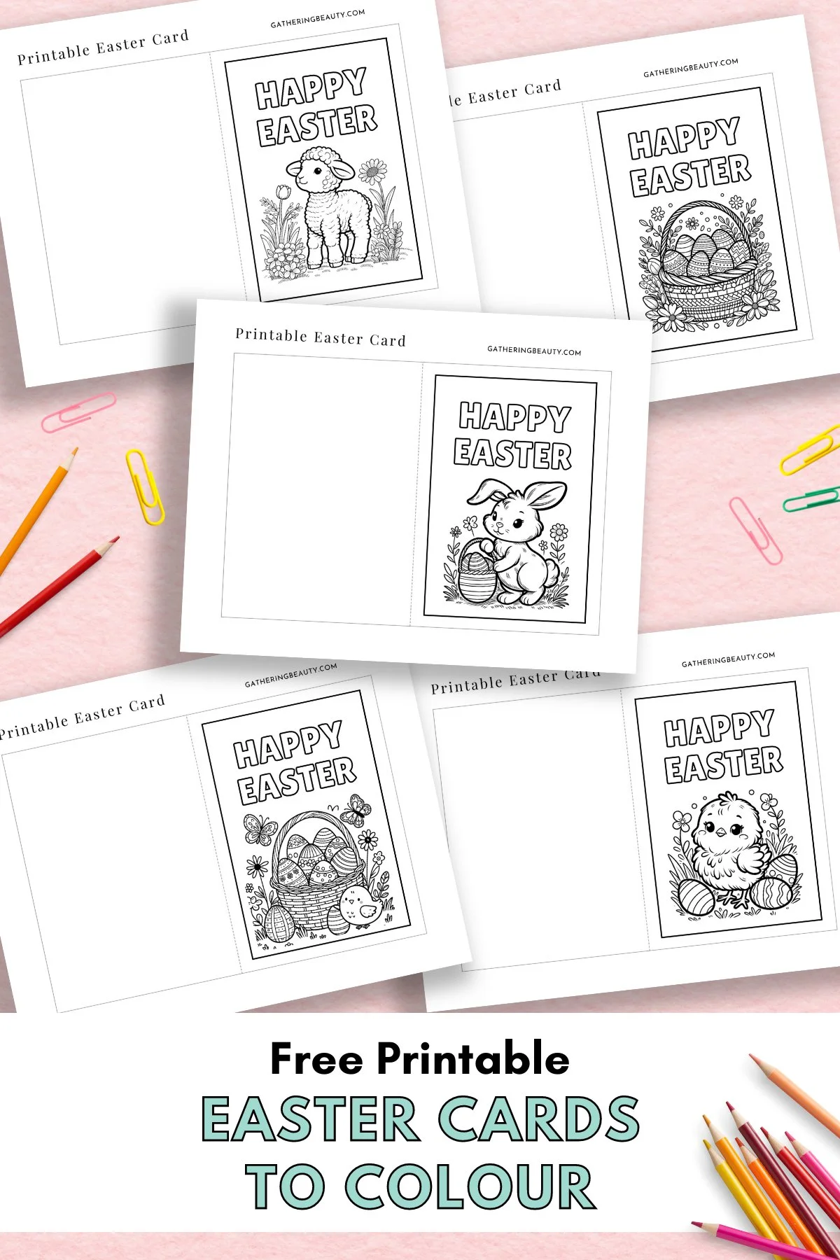 free printable easter cards to colour — gathering beauty